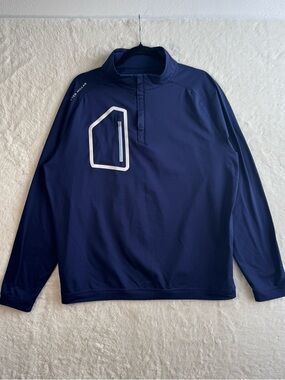 Peter Millar Forge Performance Quarter Zip Men’s Large Navy Crown Sport Golf